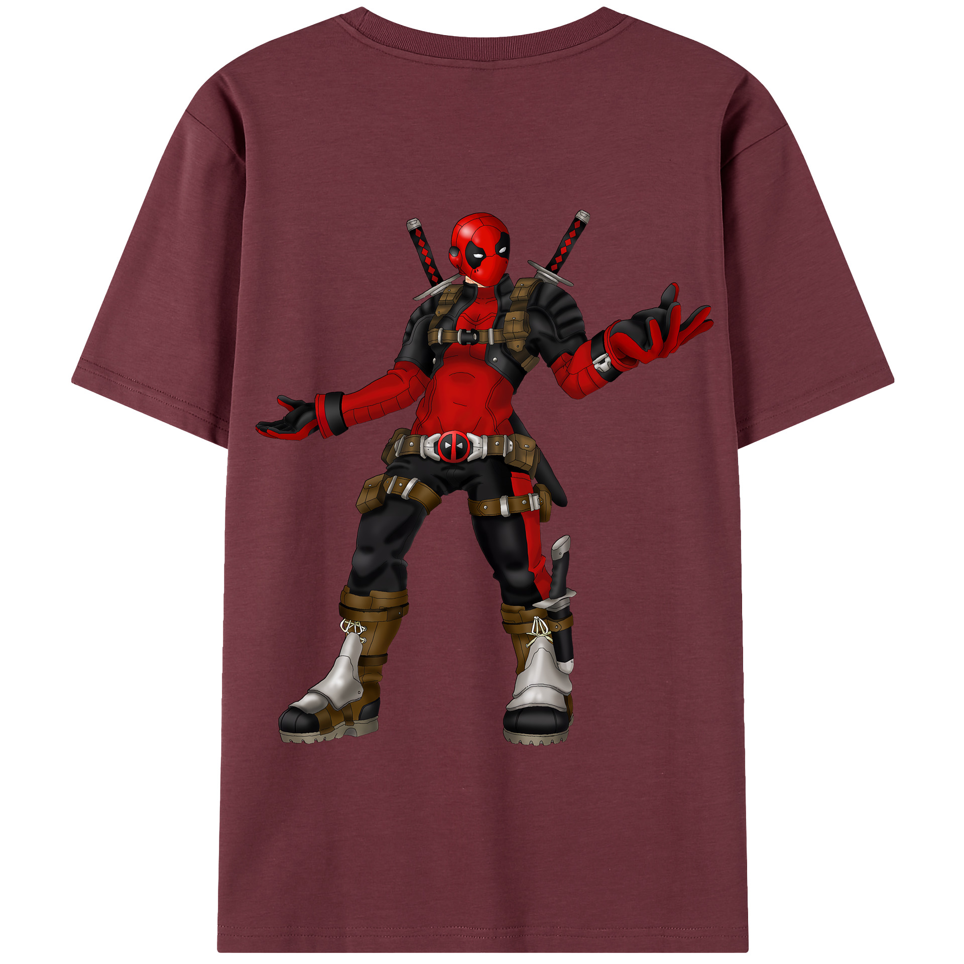 （画像用） Deadpool デッドプール 綿100％半袖Tシャツ（背面プリント）